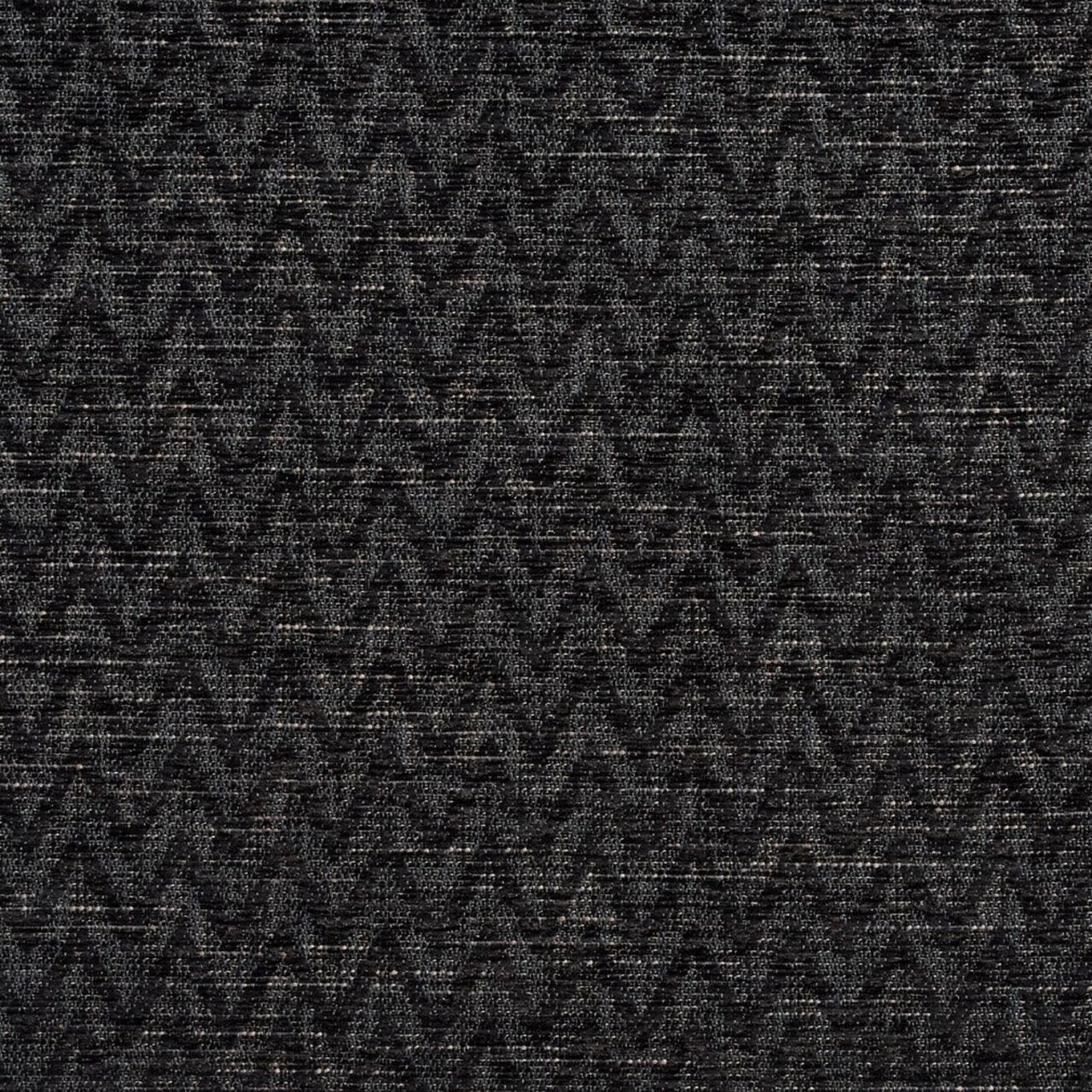 Black Abstract Chevron Woven Pattern Upholstery Fabric by The Yard - SKU: Conley Coal
